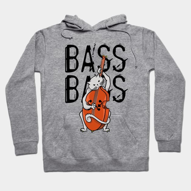 Cat With Bass Hoodie by mailboxdisco